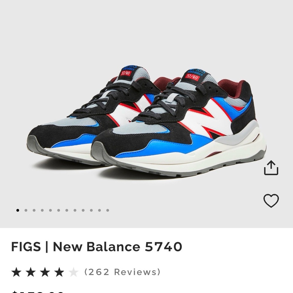 New Balance 5740 Black Blue Red Sneakers